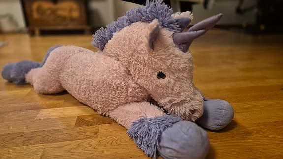Teddykompaniet, stort gosedjur enhörning rosa lila