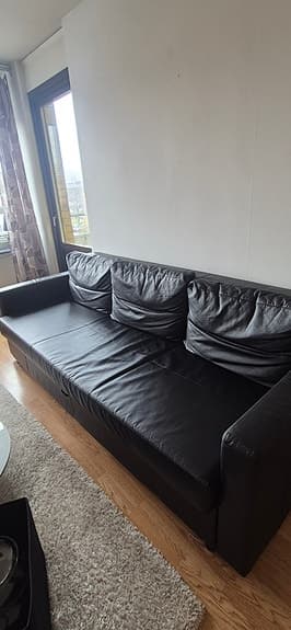 fantastisk bäddsoffa i skinn