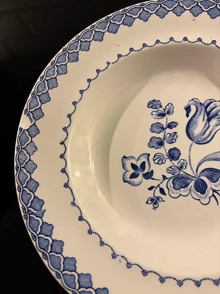 Gustafsberg Regina djup tallrik blåvit porslin