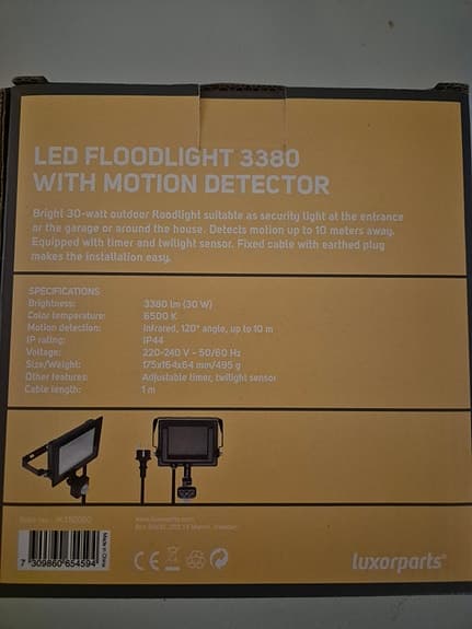 2st Luxorparts LED-strålkastare med rörelsesensor 30 W (3380 lm)