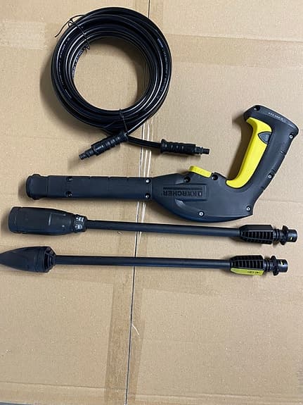 Högtryckstvätt spolhandtag med lansar och slang svart/gul