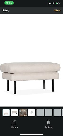 Fotpall Beige