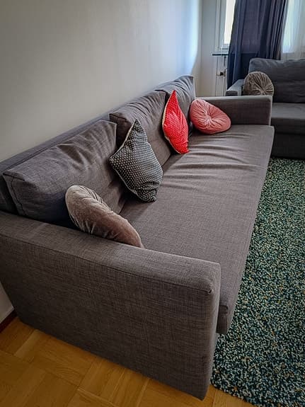 3-Seater Sofabed with storage space (Matching curtains and cushions)