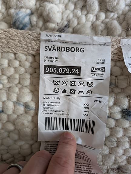 IKEA Svärdborg matta ull flerfärgad