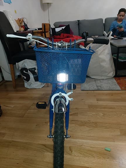 Barncykel 16" blå med korg