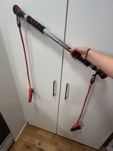 Crivit träningsstång med motståndsband röd