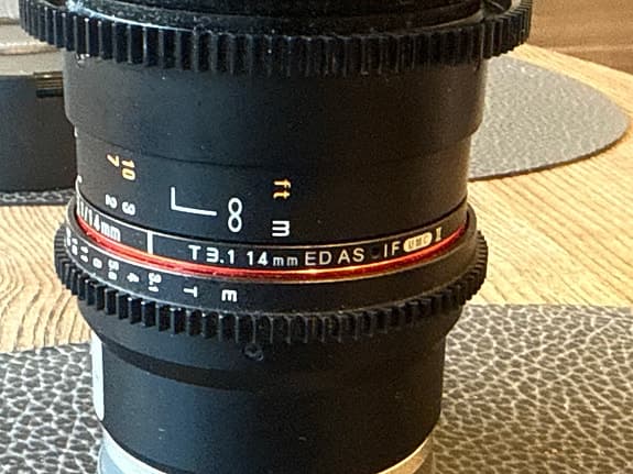 Samyang VDSLR 14mm Sony mount Full frame  T3.1 vidvinkelobjektiv svart