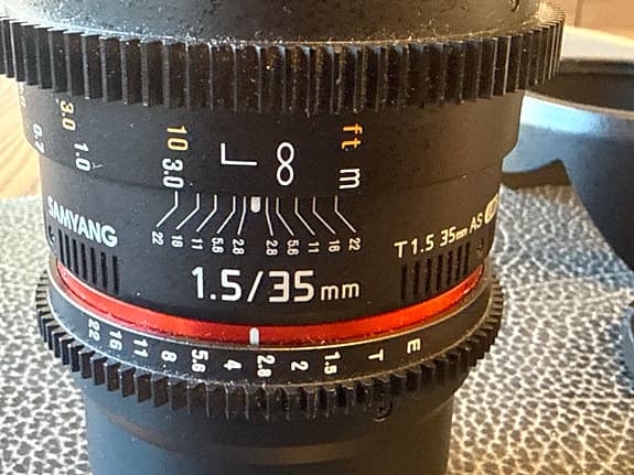 Samyang VDSLR 35mm Sony Full frame mount T1.5 AS UMC cineobjektiv svart