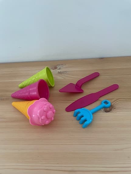 IKEA strandleksaker leksaksset glasstrutar och redskap plast