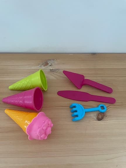 IKEA strandleksaker leksaksset glasstrutar och redskap plast