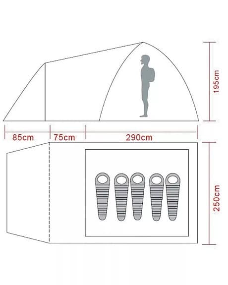 Familjetält 5 pers med ståhöjd