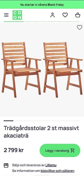 Oanvända Trädgårdsstolar i massivt trä