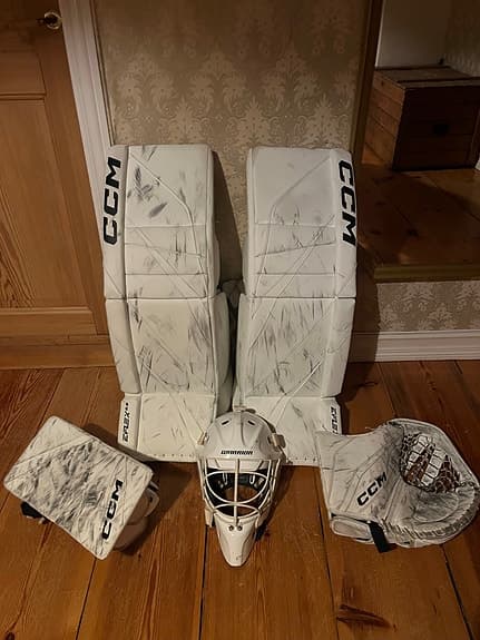 CCM målvaktsutrustning ishockey vit SR - Topp skick