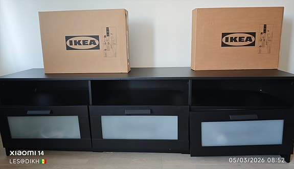 IKEA BRIMNES TV-bänk + 2 sängbord (nya i kartong) snabb försäljning p.g.a. flytt