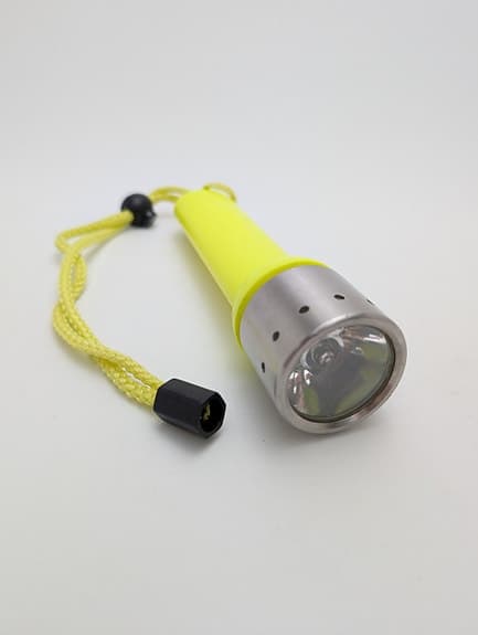 Ledlenser Frogman Dyklampa Neongul - LED Dyklykta i Rostfritt Stål - Fint Skick