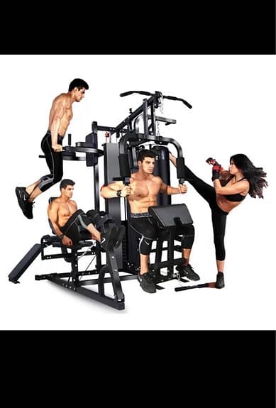 Multigym och träningsbänk hemmagym svart