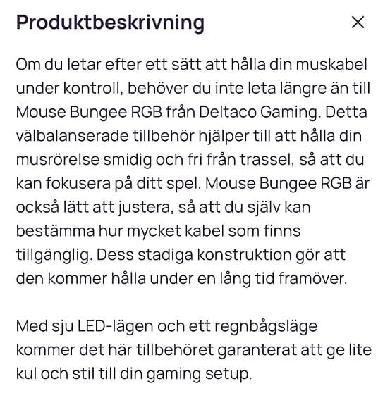 Deltaco Gaming GAM-044-RGB mouse bungee svart RGB-belysning