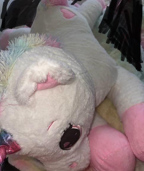 85 x 70 cm Stor enhörning Unicorn mjukisdjur leksak Vit Rosa Regnbågsfärgad