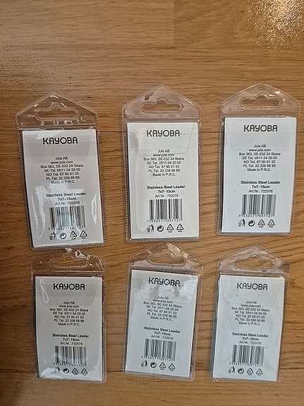 6st Kayoba Gäddtafsar, 4-pack, 15 cm. Ståltafsar.