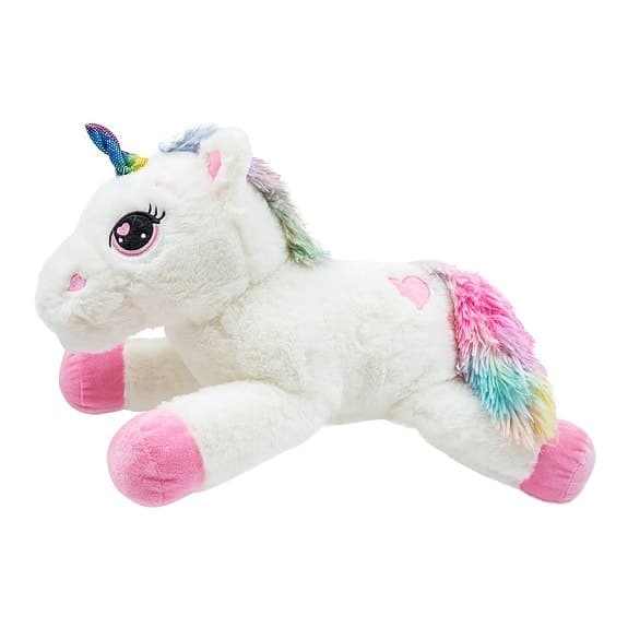 50 cm Unicorn enhörning gosedjur vit regnbågsfärgad