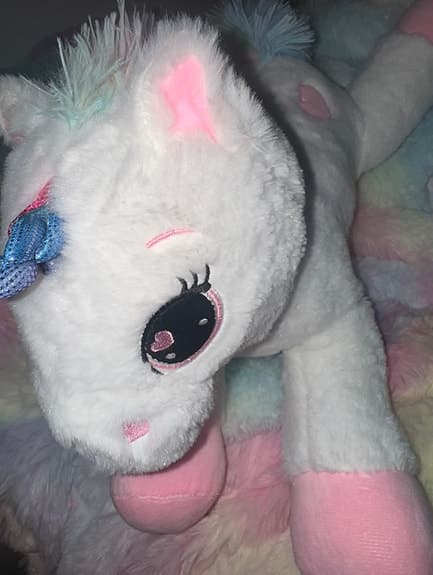 50 cm Unicorn enhörning gosedjur vit regnbågsfärgad