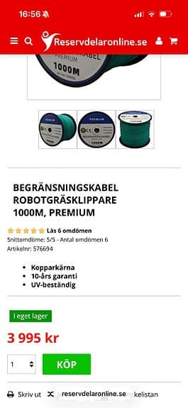 Begränsningskabel robotgräsklippare kopparkärna