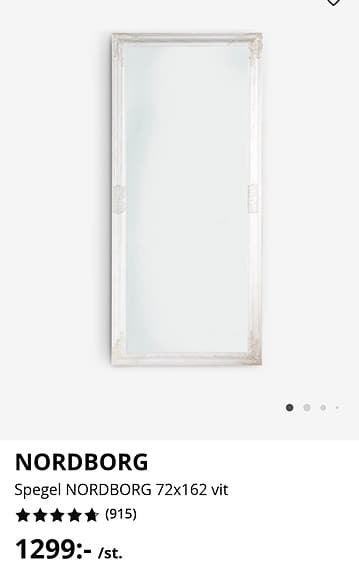 Jysk Nordborg spegel vit