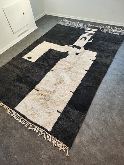 Oanvänd Lyxig känsla äkta Marockansk Berber ekologisk ull matta 2×3 m