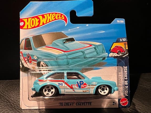 Hot Wheels ’76 Chevy Chevette leksaksbil blå