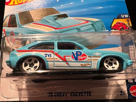 Hot Wheels ’76 Chevy Chevette leksaksbil blå