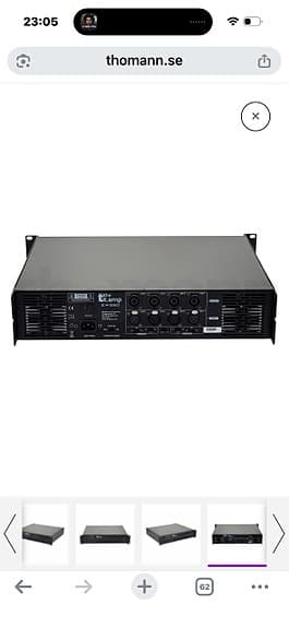 the t.amp E4-250 effektförstärkare rackmonterad svart