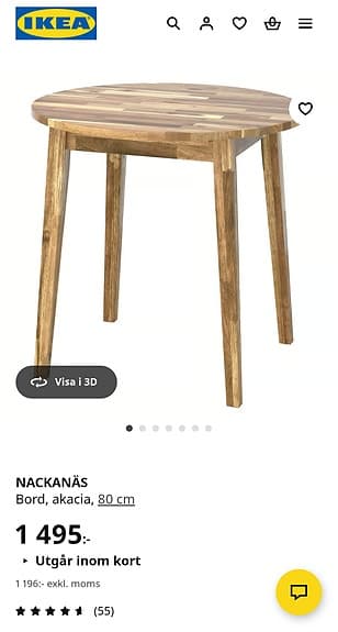 Nackanäs bord