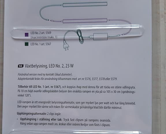 Växtbelysning LED No. 2, 23W ( Ej adapter)
