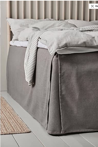Ljusgrå sänggavel 120cm och sängkappa från Jotex