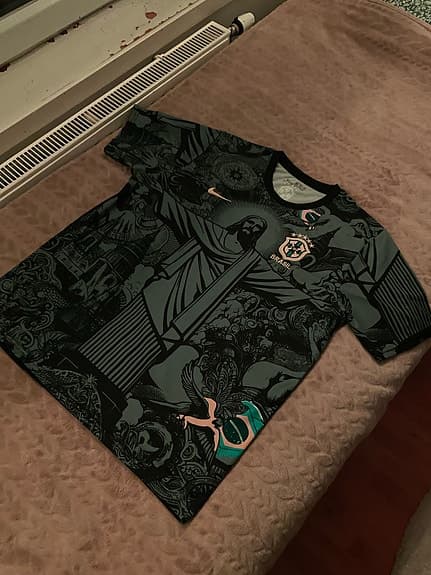 Nike Brasil fotbollströja svart mönstrad