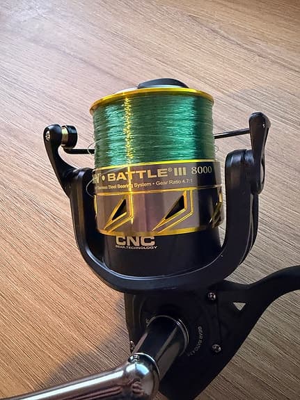 Penn Battle III 8000 haspelrulle – helt ny, med lina
