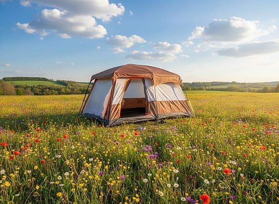 Vind och vattentätt Familjetält 4–5 personer – 2 rum + vardagsdel