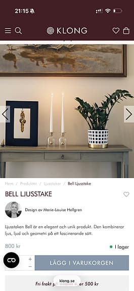 Klong ljusstake Bell