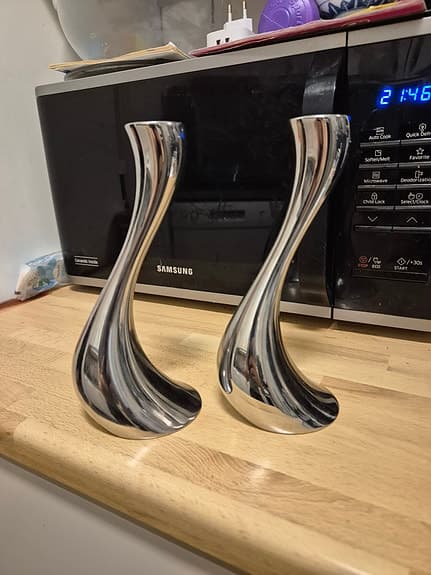Georg Jensen Cobra ljusstakar rostfritt stål silverfärg
