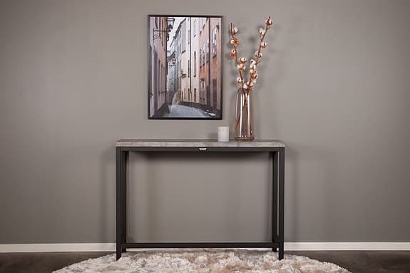 Venture Home sidobord rektangulärt grått med svart metallstativ