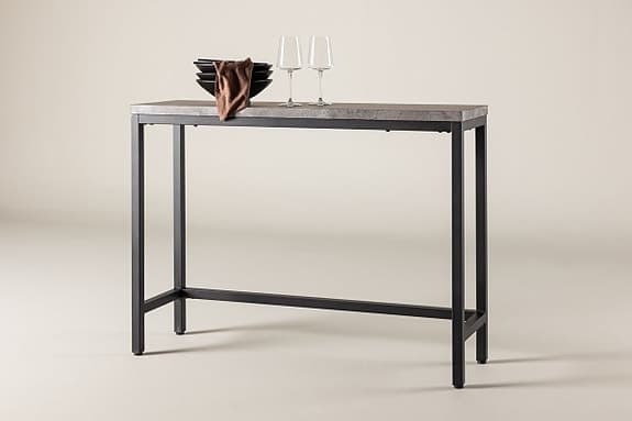 Venture Home sidobord rektangulärt grått med svart metallstativ