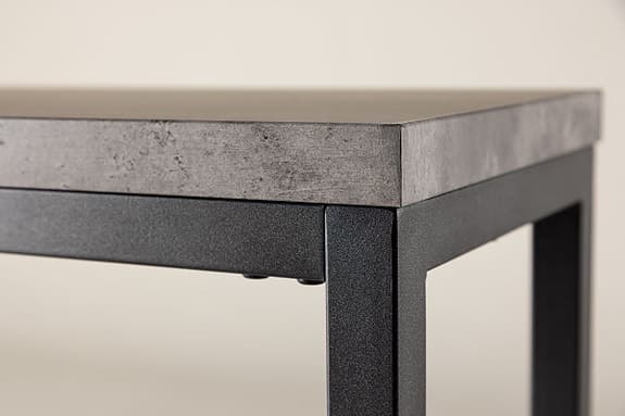 Venture Home sidobord rektangulärt grått med svart metallstativ