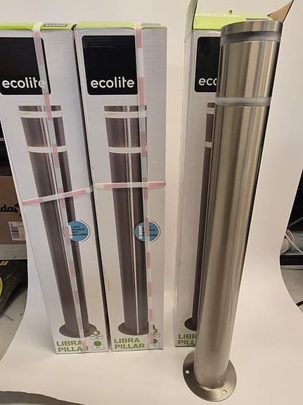 Utomhusbelysning 3 st POLLARE ECOLITE LIBRA PILLAR ALUMINIUM 80CM