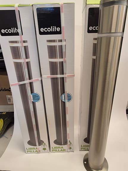 Utomhusbelysning 3 st POLLARE ECOLITE LIBRA PILLAR ALUMINIUM 80CM