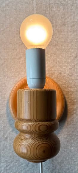 Solbackens svarveri - Vägglampor - furu - 1461 - 1 par - 70-tal  - Retro