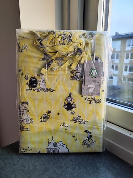 2 set helt ny Moomi gul lakan och örngott 150*210/50*60
