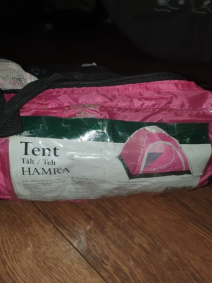 rosa tält för 2 personer