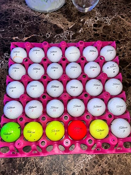 Titleist golfbollar blandade modeller flerfärgade