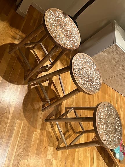 Ellos Aage Petersen pall trä vitlaserad