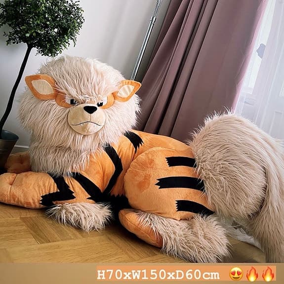 Pokemon Center Arcanine life size plush gosedjur IMPORT JAPAN